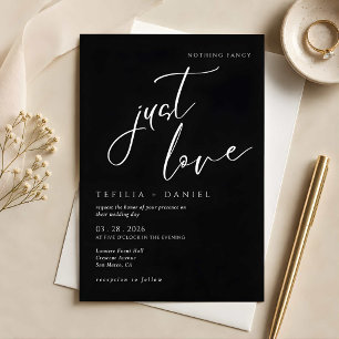 Invitation Rien de fantaisiste, juste un mariage minimaliste