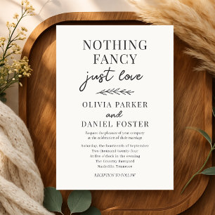 Invitation Rien de Fantaisiste, Juste un Mariage Minimaliste 