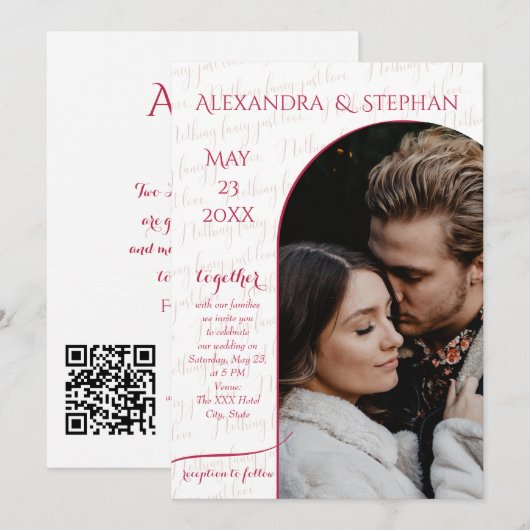 Invitation Rien de fantaisiste, juste un script d'amour rose (Devant / Derrière)