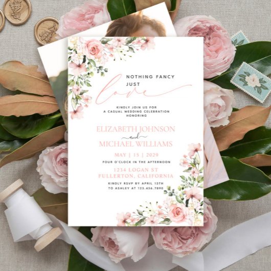 Invitation Rien de fantaisiste, juste une photo de mariage ro