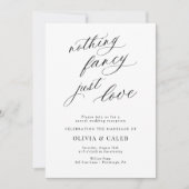 Invitation Rien de Fantaisiste Juste une Réception de Mariage (Devant)