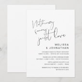 Invitation Rien de Fantasque, Juste de l'Amour, Mariage Intim (Devant / Derrière)