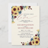 Invitation Rien De Fantastique Juste Aimer Sunflower Burgundy (Devant)