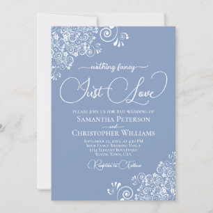 Invitation Rien de Fantastique Juste Amour Bleu Poussiéreux M
