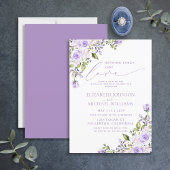 Invitation Rien de Fantastique Juste Amour Lilas Lavande Mari