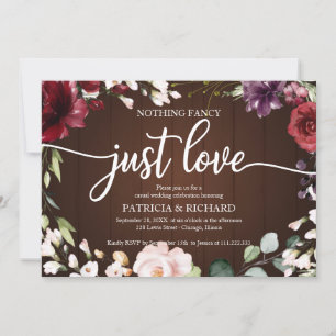 Invitation Rien de Fantastique Juste Amour Mariage Bois Rusti