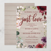 Invitation Rien de Fantastique Juste Amour Mariage Crème Rust (Devant / Derrière)