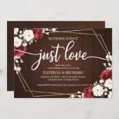 Invitation Rien de Fantastique Juste Amour Mariage Géométriqu (Devant / Derrière)