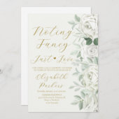 Invitation Rien de Fantastique Juste Amour Roses Blanches Fug (Devant / Derrière)