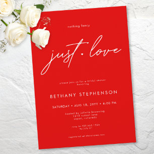 Invitation Rien de Fantastique Juste Amour Rouge Minimal Mari