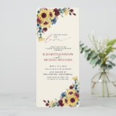 Invitation Rien de Fantastique Juste Amour Tournesol Bleu Bou (Debout devant)