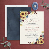 Invitation Rien de Fantastique Juste Amour Tournesol Bleu Bou