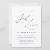 Invitation Rien de Fantastique Juste de l'Amour, Bleu Marine, (Devant)