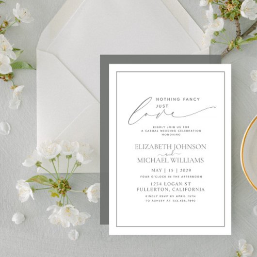 Invitation Rien de Fantastique Juste de l'Amour Eucalyptus Ma