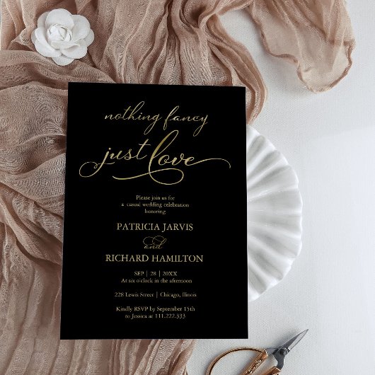 Invitation Rien de Fantastique Juste de l'Amour Mariage Décon