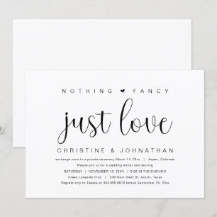 Invitation Rien de Fantastique Juste de l'Amour, Mariage Fuit