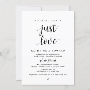 Invitation Rien de Fantastique Juste de l'Amour, Noir, Fête d