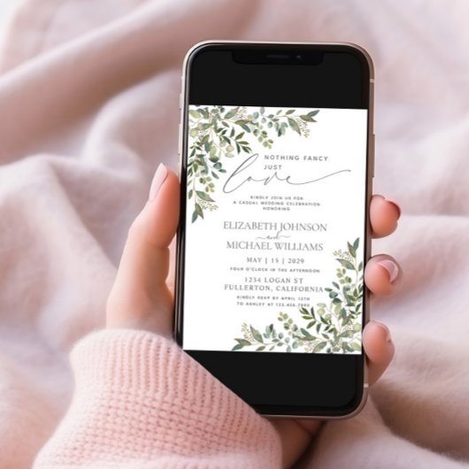 Invitation Rien de Fantastique Juste l'Amour Eucalyptus Maria