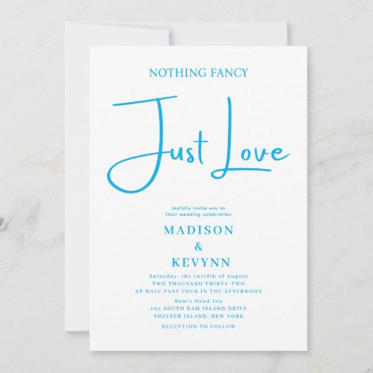 Invitation Rien de Fantastique Juste l'Amour Mariage (Devant)