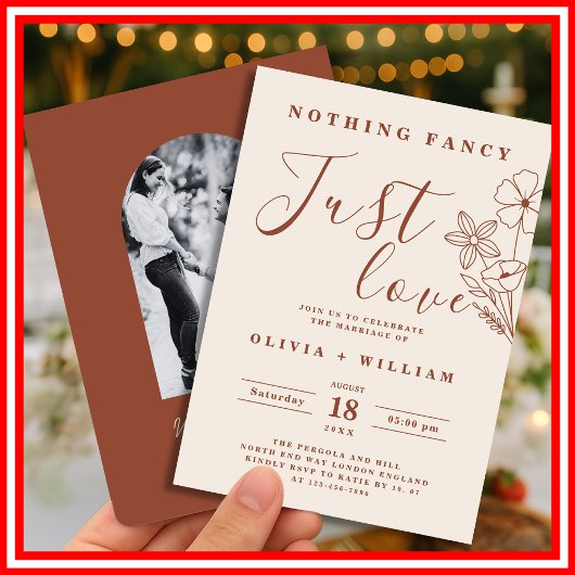 Invitation Rien de Fantastique, Juste l'Amour Mariage Bohème