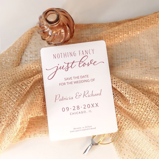 Invitation Rien de Fantastique Juste l'Amour Mariage Enregist
