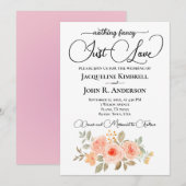 Invitation Rien de Fantastique, Juste l'Amour Rose Pêche Pâle (Devant / Derrière)