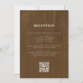 Invitation Rien de Fantastique Juste l'Amour Rustique Code QR (Dos)