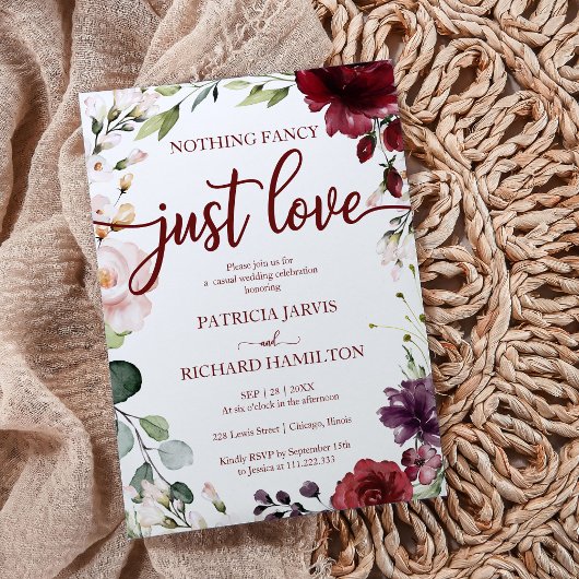 Invitation Rien de Fantastique Juste Mariage Amour Rustique C