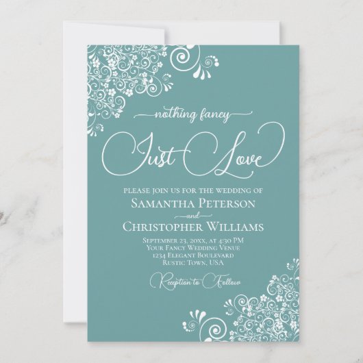 Invitation Rien de Fantastique Juste un Amour Aqua Turquoise (Devant)