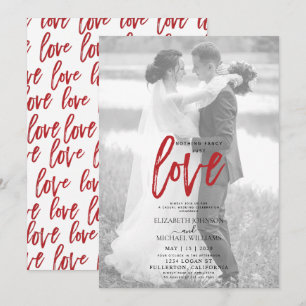 Invitation Rien de Fantastique Rouge Mariage Photo Vélin Casu