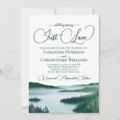 Invitation Rien de Fantastique Rustique Lac Code QR Mariage  (Devant)