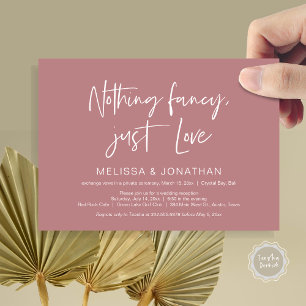Invitation Rien De Fncy, Amour, Parti Mariage Elopement