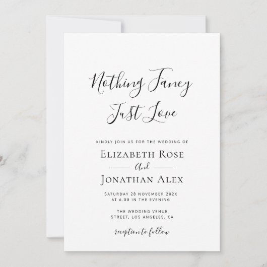 Invitation rien de noir et blanc (Devant)