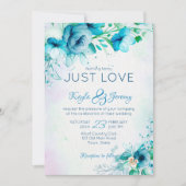 Invitation Rien de plus agréable que le bleu turquoise fleurs (Devant)