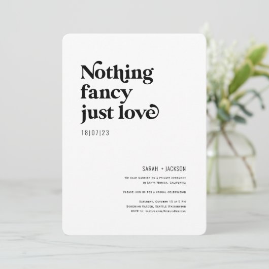 Invitation Rien de plus simple que d'aimer la mariage moderne (Debout devant)