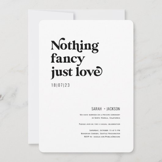 Invitation Rien de plus simple que d'aimer la mariage moderne (Devant)