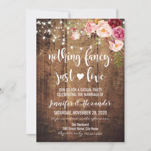 Invitation Rien de rustique, juste de l'amour (Devant)