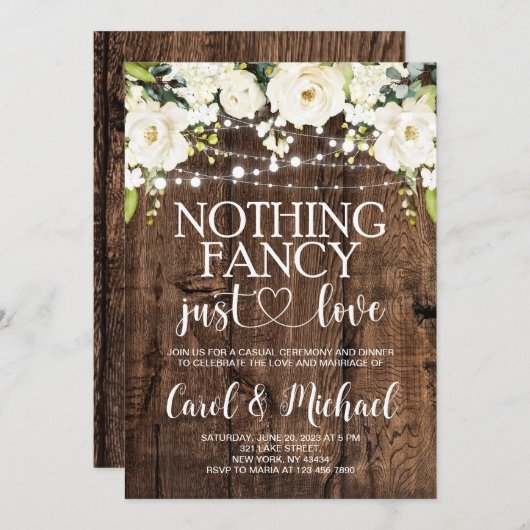 Invitation Rien de rustique Juste l'amour  (Devant / Derrière)