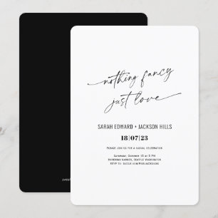 Invitation Rien de sophistiqué juste un simple mariage en fui