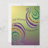 Invitation Rien Perles Mardi Gras Couleurs Masquerade Party (Dos)