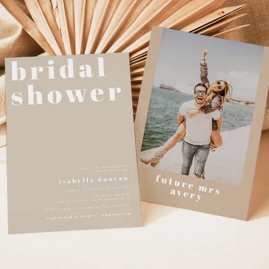 Invitation RILEY Bold Boho Retro Fête des mariées crème beige