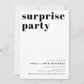 Invitation RILEY Bold Contemporary Surprise Birthday Party (Devant)