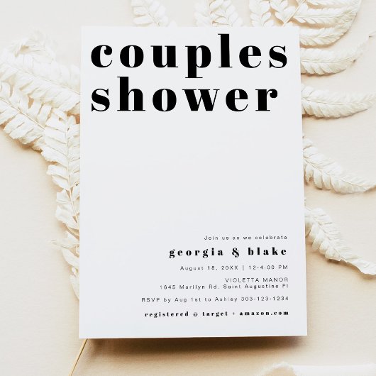 Invitation RILEY Bold Retro Typographie Couples Douche