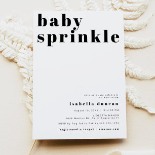 Invitation RILEY Modern Bold Contemporary Baby Sprinkle