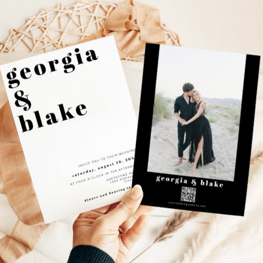 Invitation RILEY Modern Bold Contemporary Photo Mariage