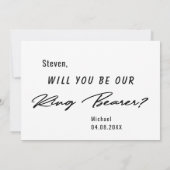 Invitation Ring Bearer temps pour convenir à la proposition d (Dos)