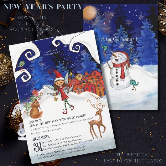 Invitation Ring in the New Year with Nordic Charm I Whimsical