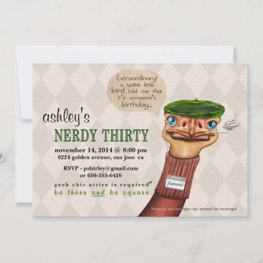 Invitation ringarde d'anniversaire de 30 crus (Devant)