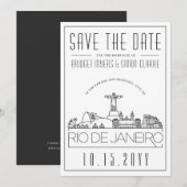 Invitation Rio Brésil Mariage Toile de Fond Ciel Stylisé Enre (Devant / Derrière)