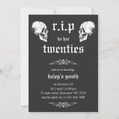 Invitation RIP 20 ans à son 30e anniversaire Gothique Crânes (Devant)